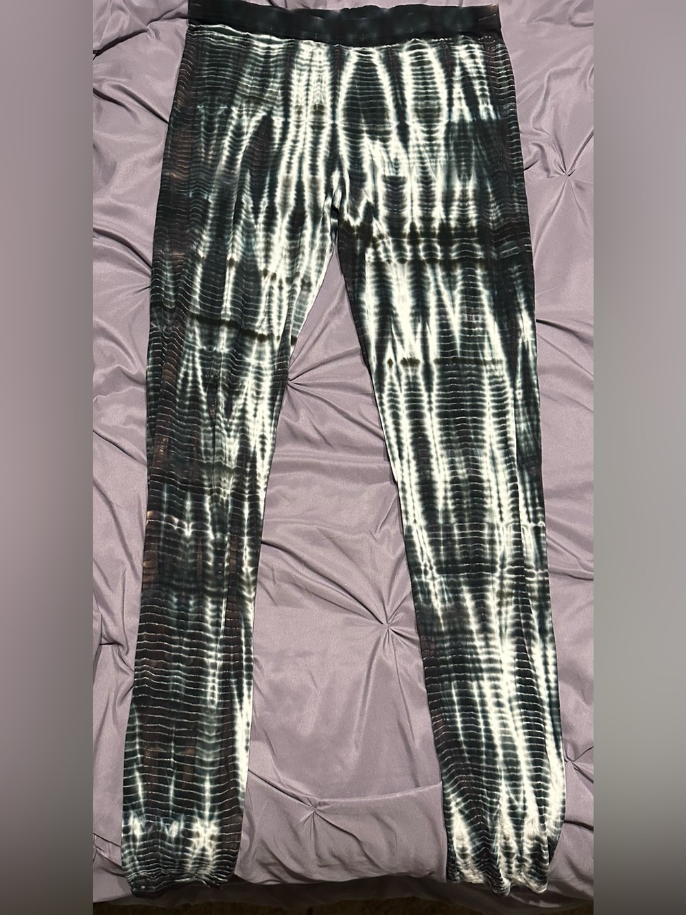 Harem Pants-Black & White Tie-Dye Leggings